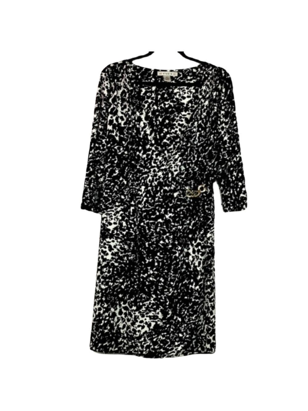 AA STUDIO AA PLUS SIZE 14 BLACK WHITE MIDI DRESS SPRING SUMMER‎